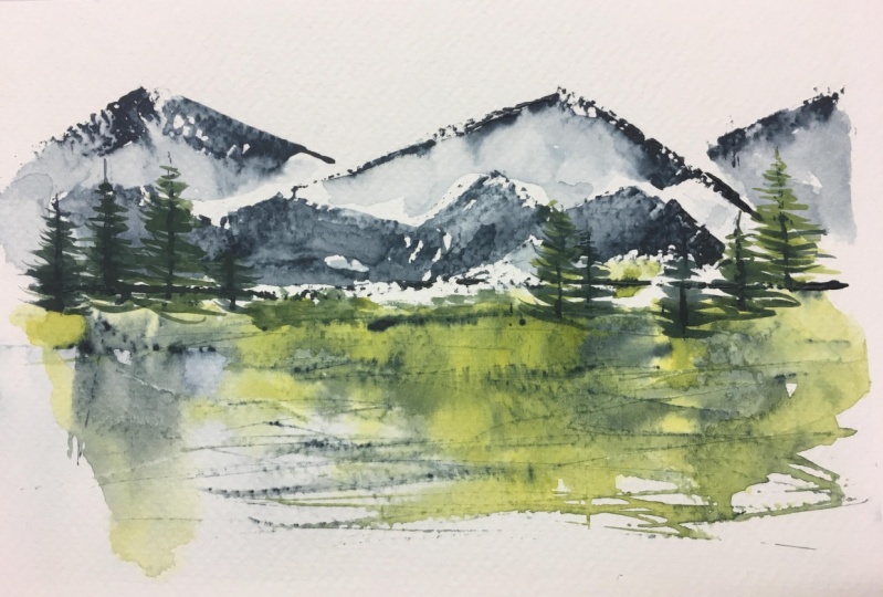 Abstract Landscapes in Watercolor