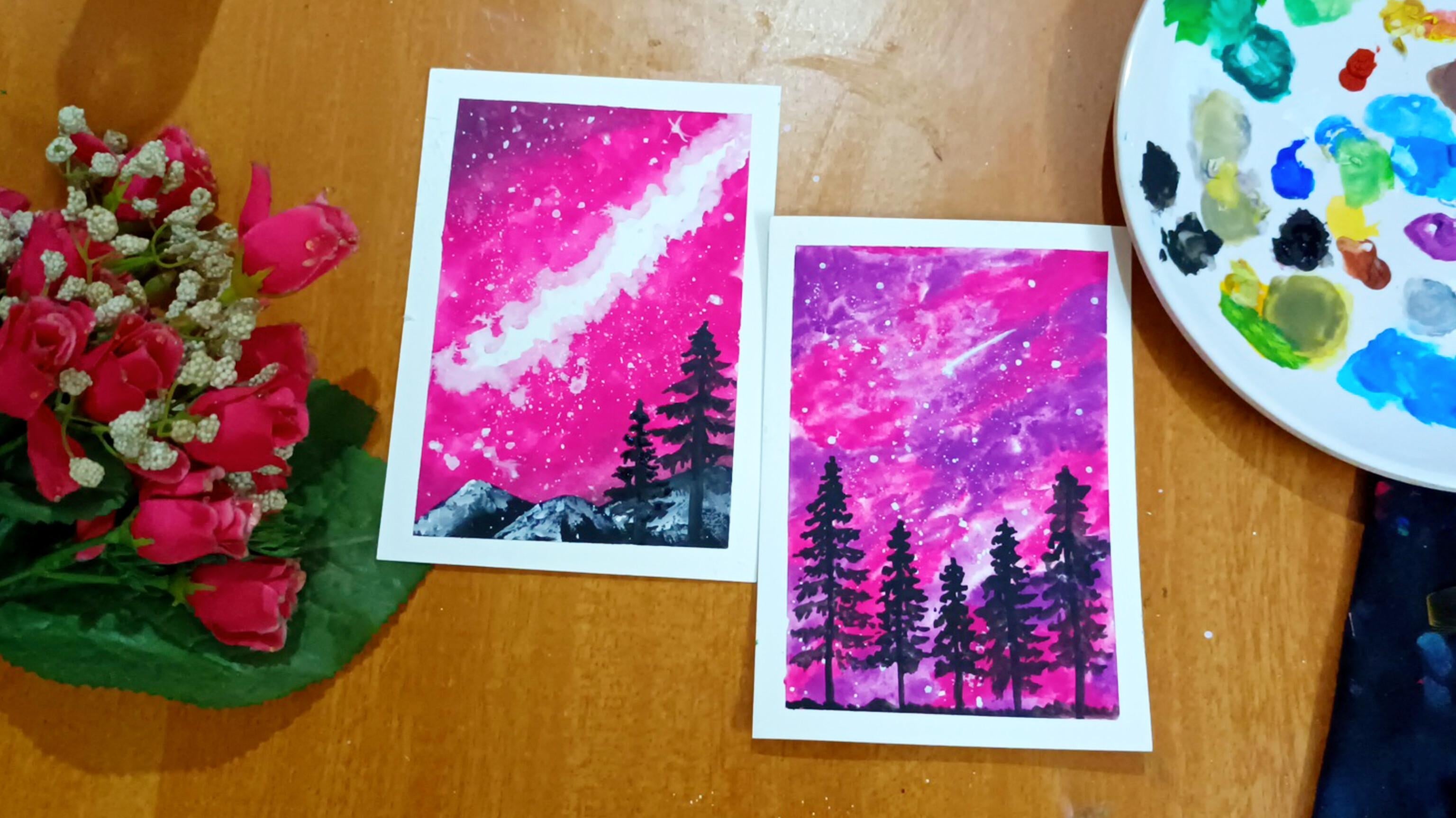 Galaxy paintings - student project
