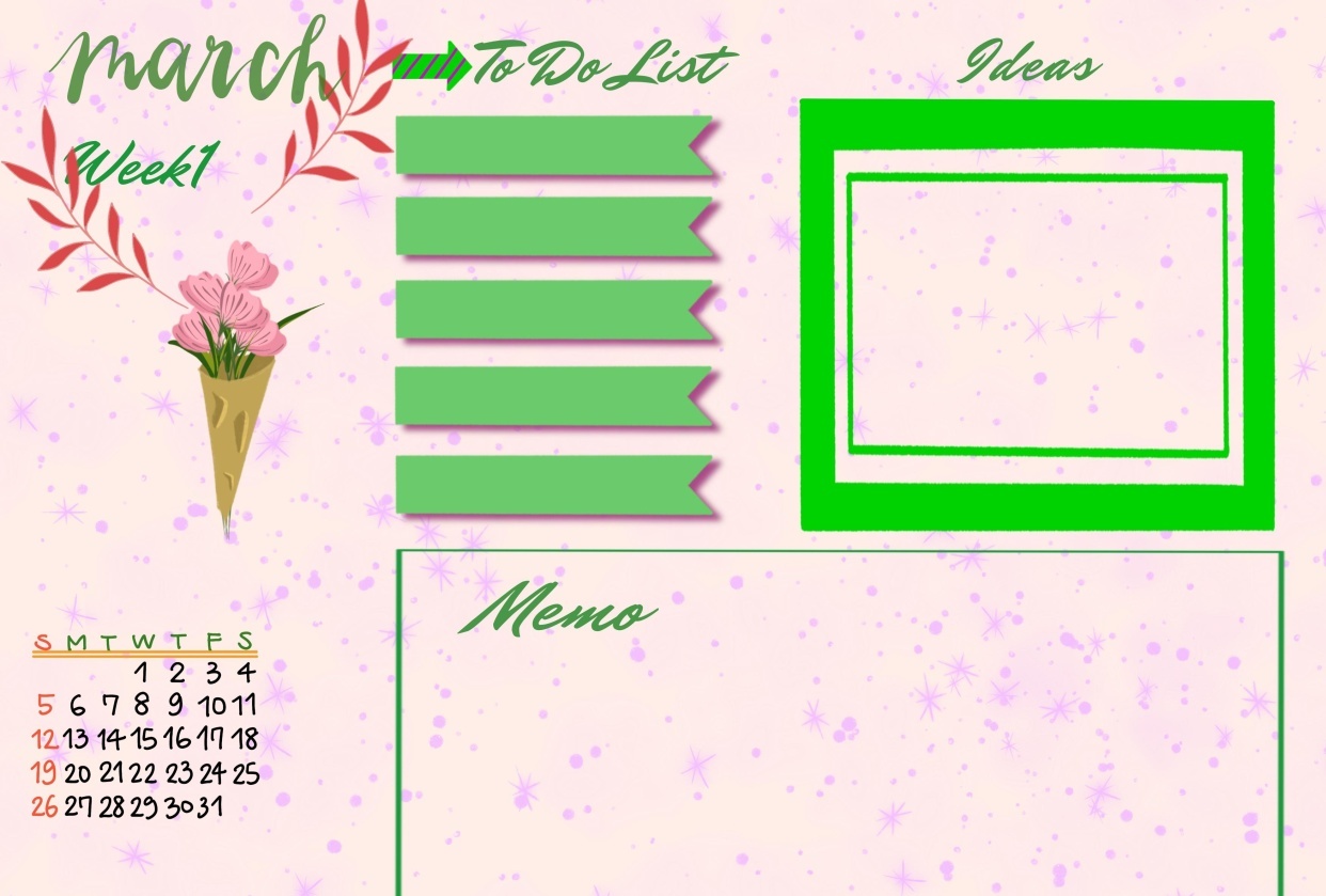Monthly bullet journal - student project