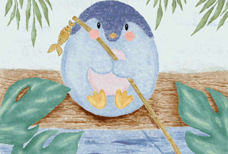 Animated Cute Penguin Illustration