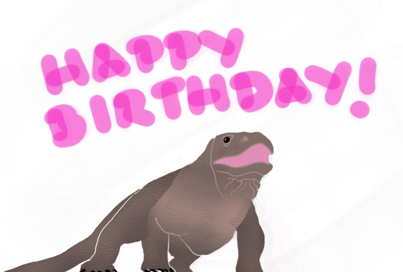 Komodo dragon birthday greeting