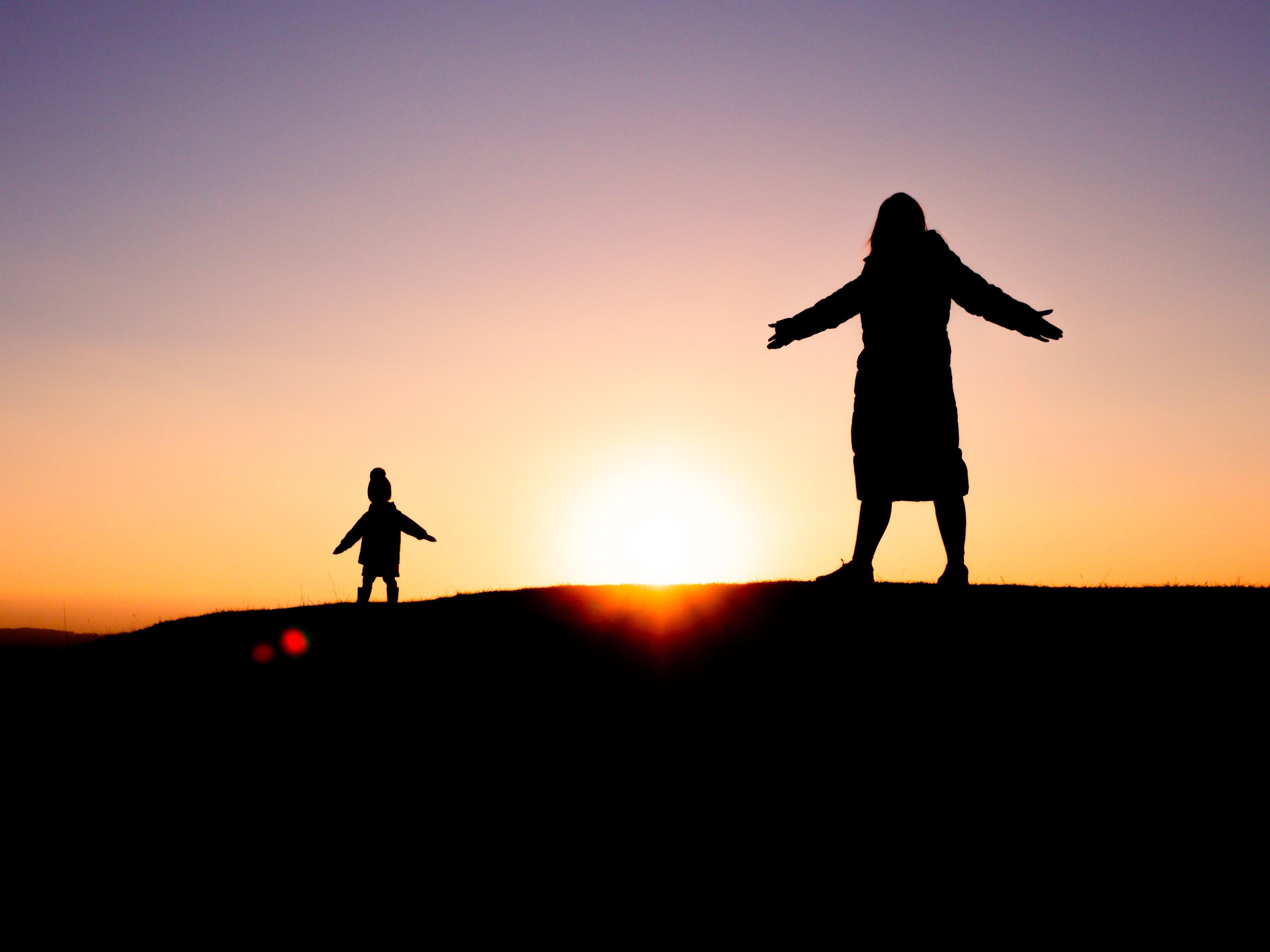 Wife and Daughter Sunset - student project