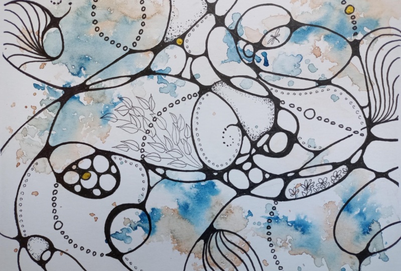 Watercolour and ink