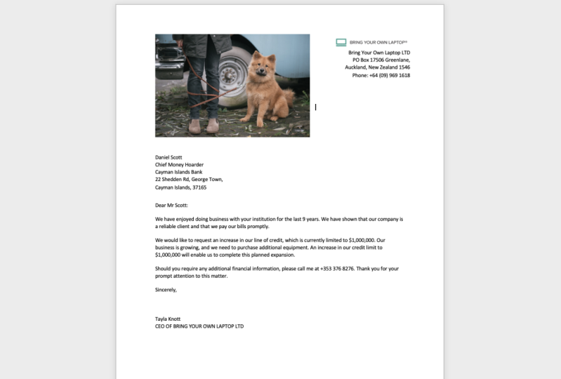 Letter Sample
