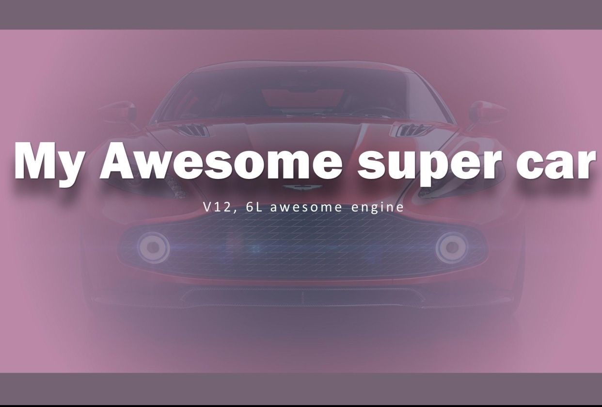 My super car presentation project - student project