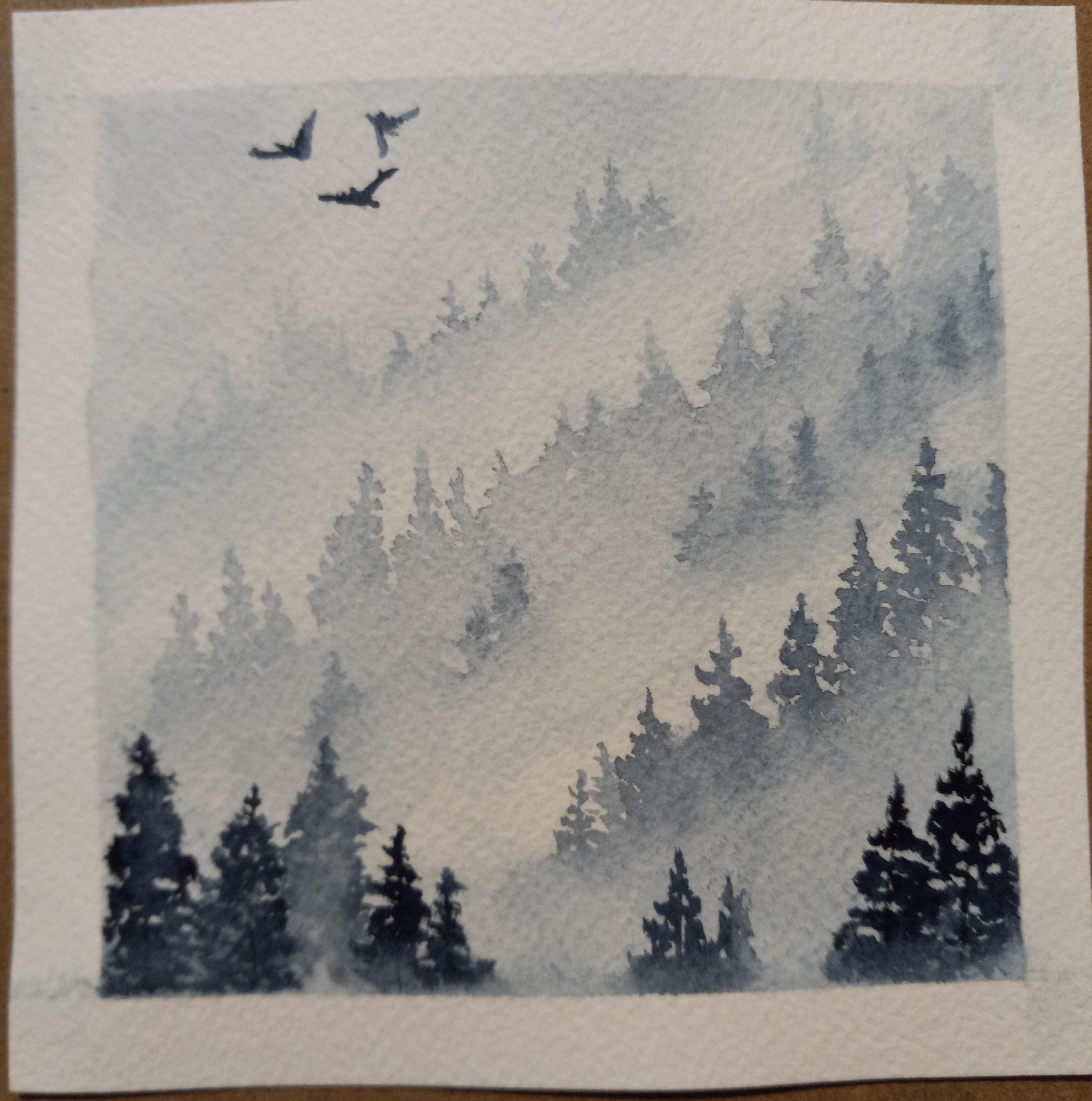 Misty Pines in Monochrome - student project