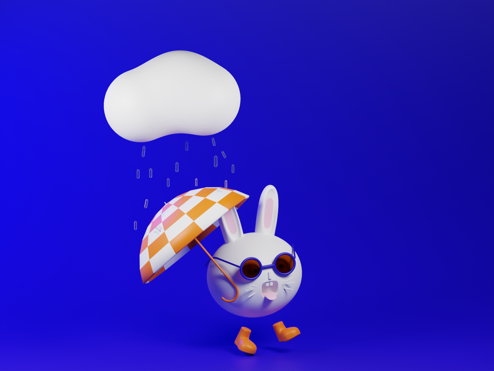 Bunny in the Rain