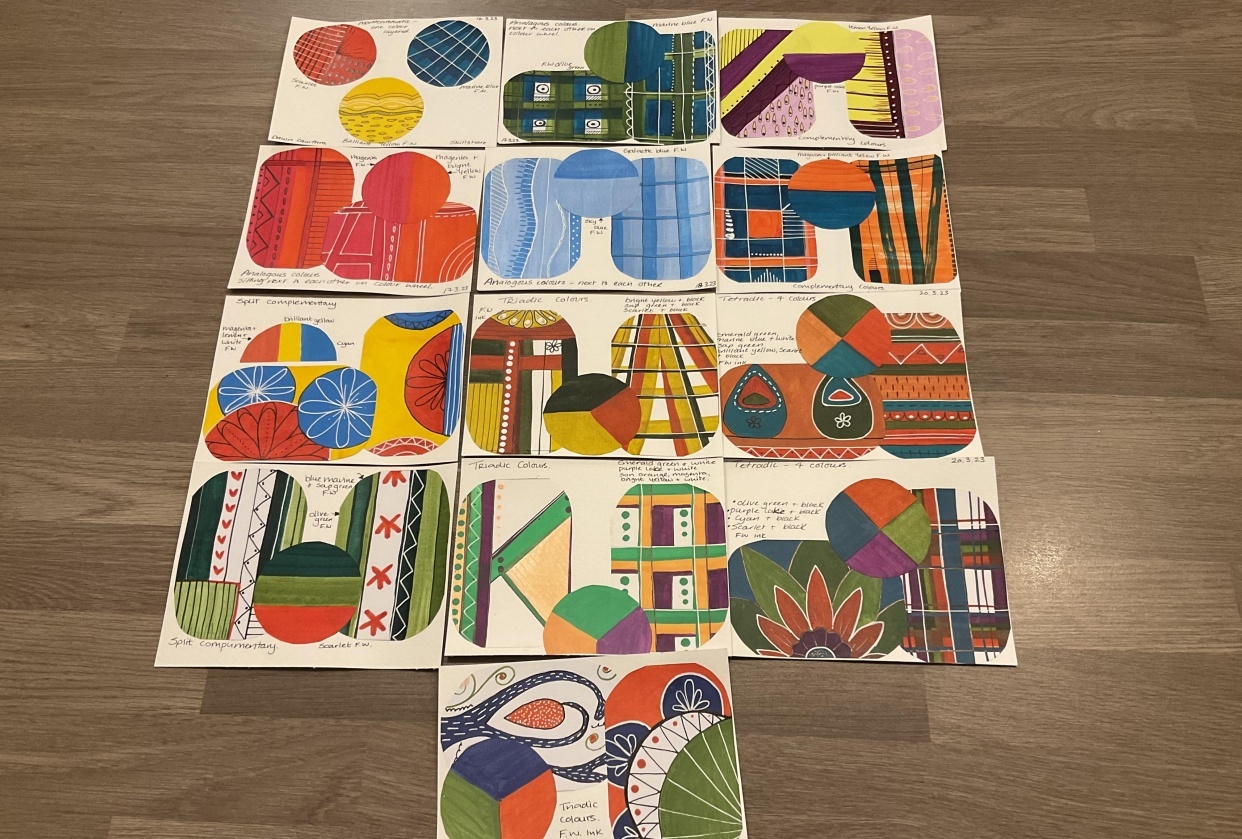 Colour theory circles n squares! - student project