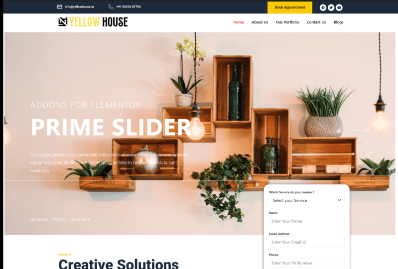 Modern Website Design using Elementor