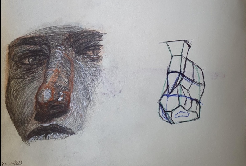 Nose drawing with structure