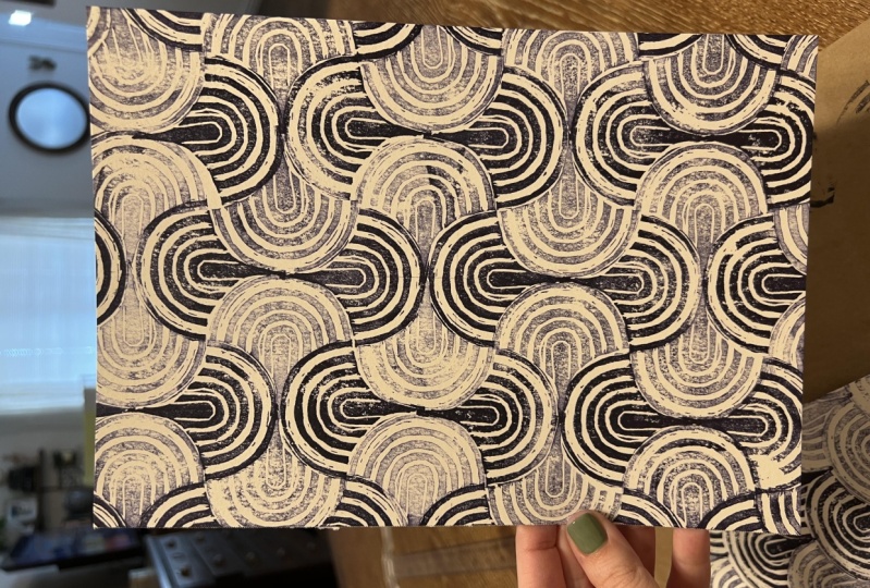 Wave Lino Print
