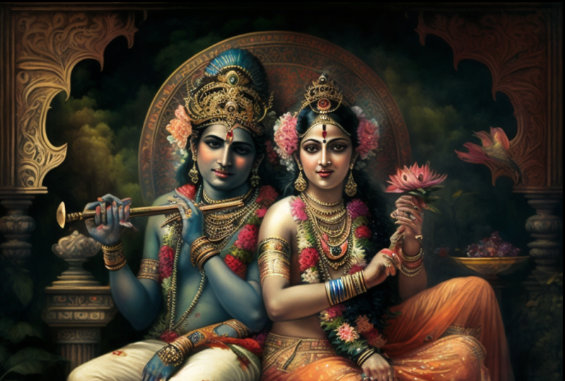 RADHA KRSHNA IMAGE GENERATED BY MID JOURNEY