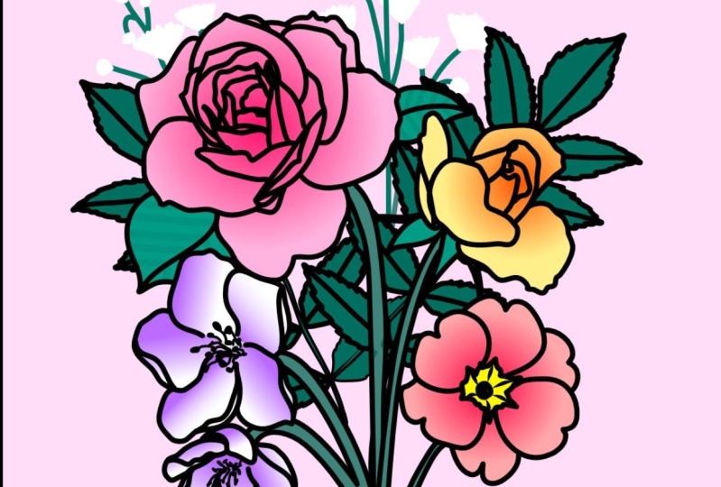 Birth Month Flower Bouquet in Affinity Designer 2