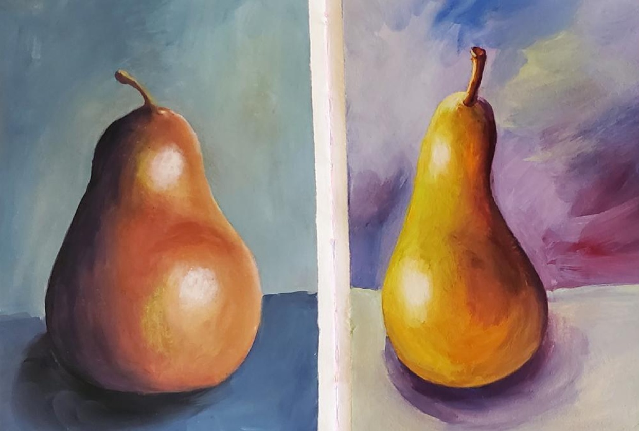 Pears with Gouache - student project
