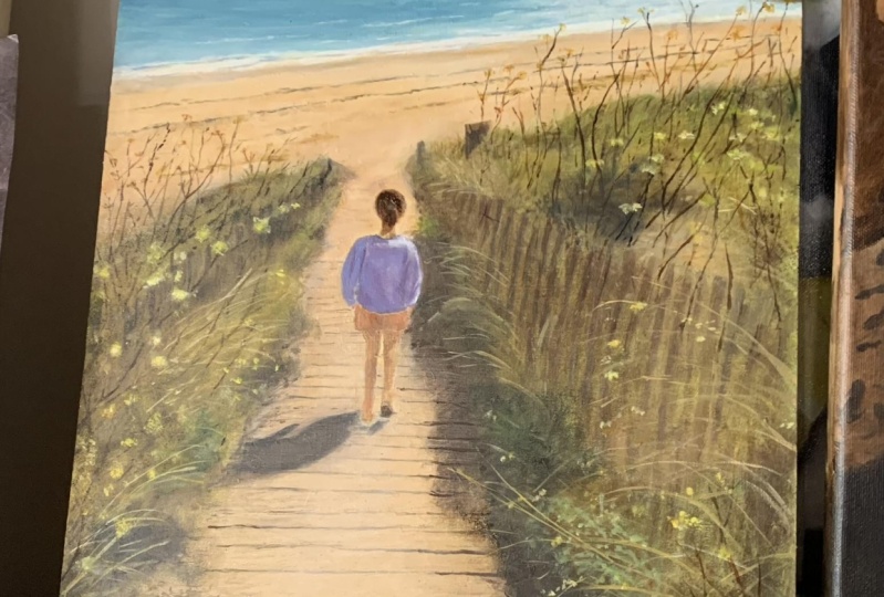 Lucie going to the beach