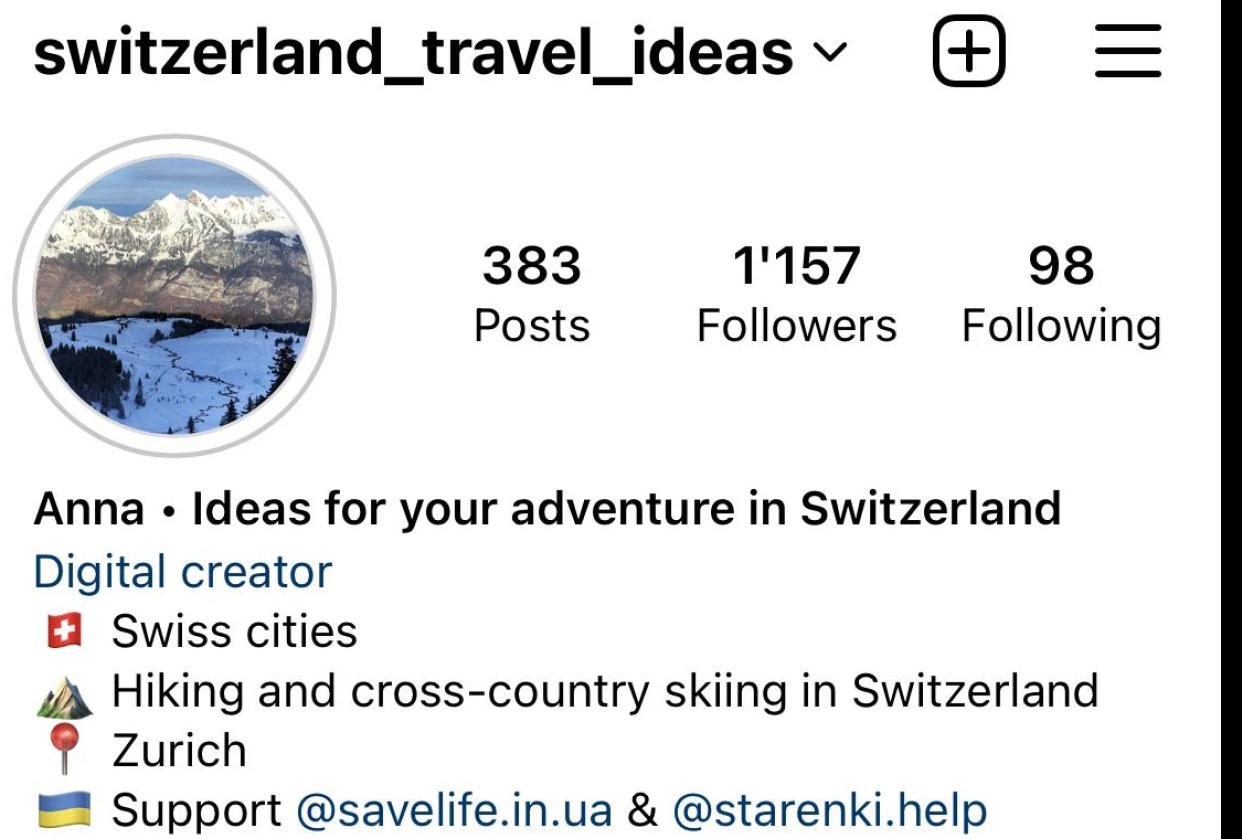 Switzerland Travel Ideas - student project