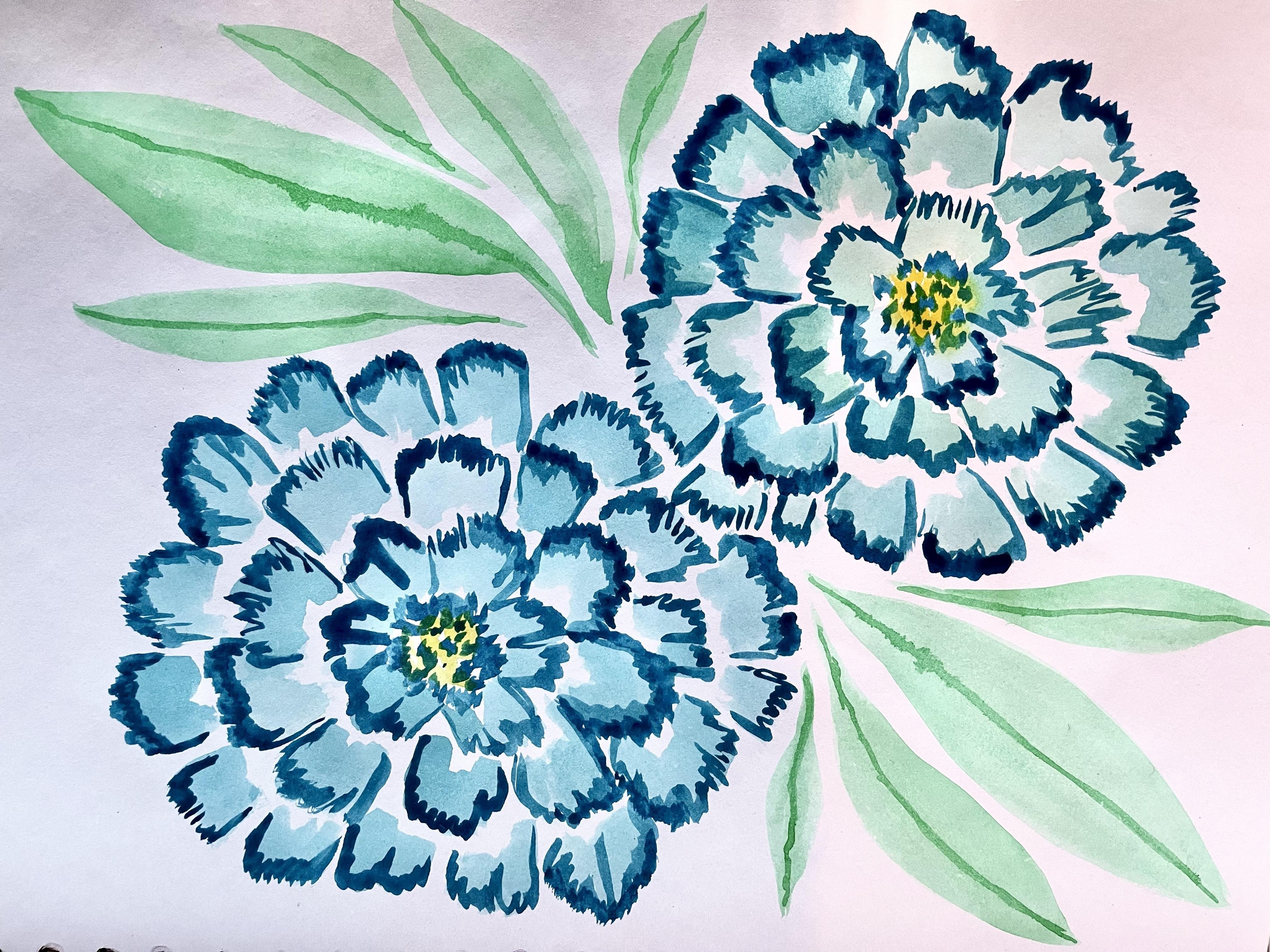 Learning brush strokes for florals - student project