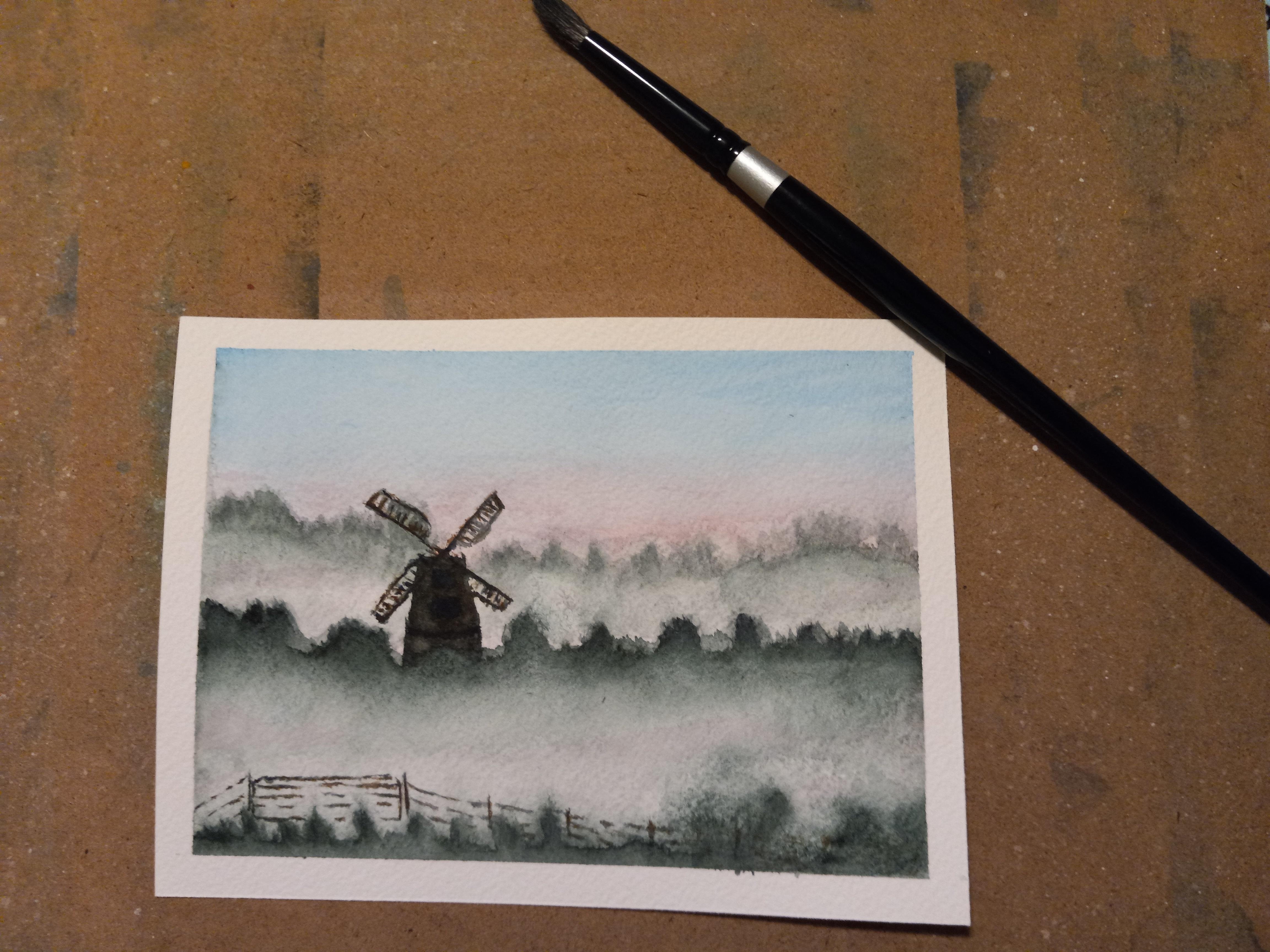 Windmill in the fog - student project