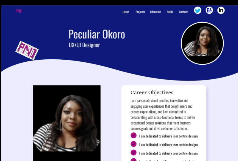 My Portfolio in Adobe XD
