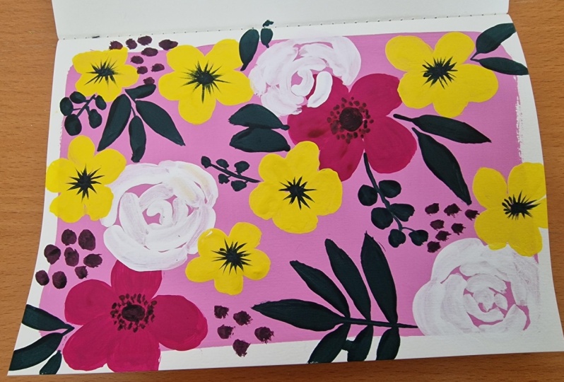 Blumen in Gouache