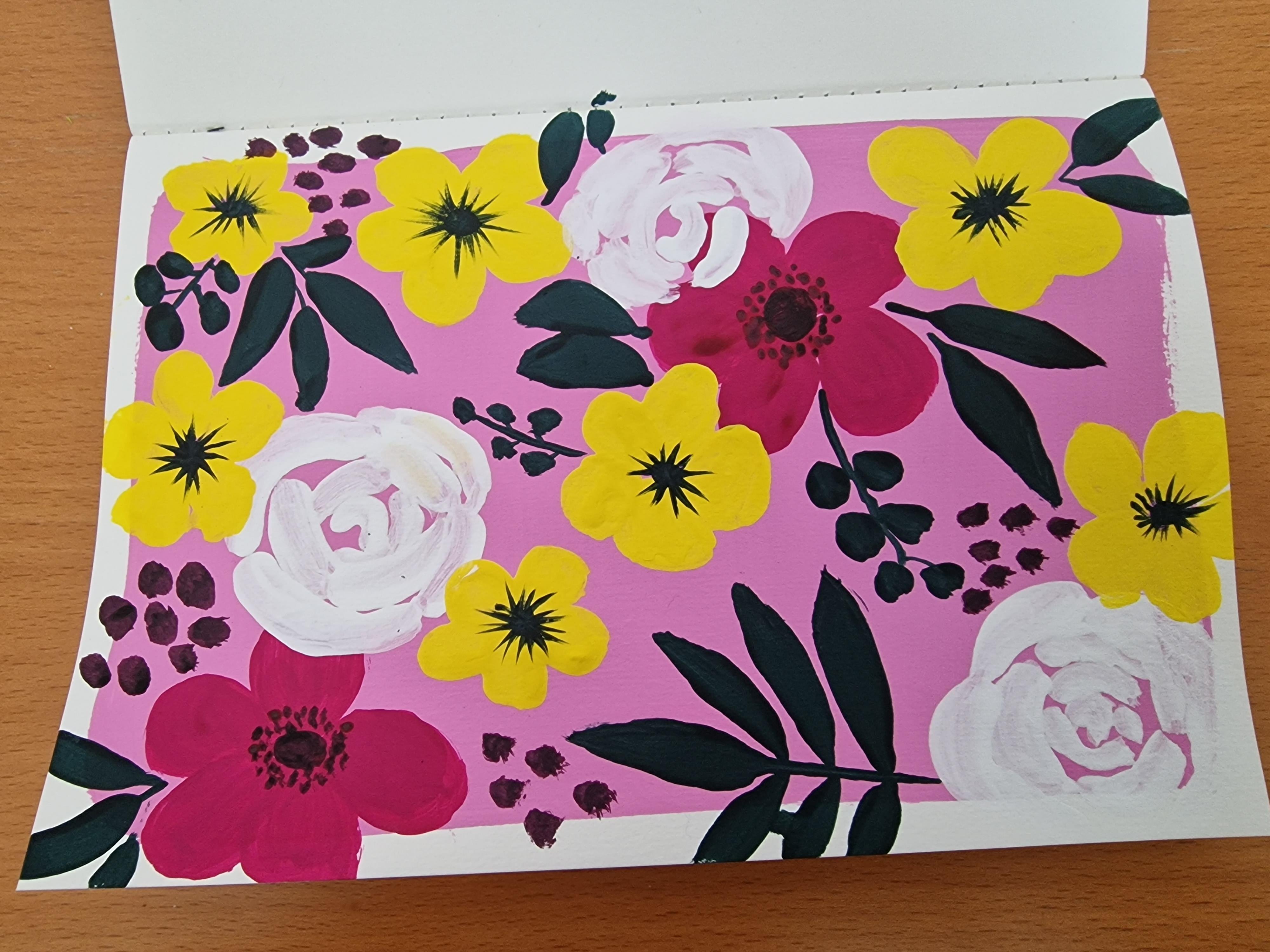 Blumen in Gouache - student project