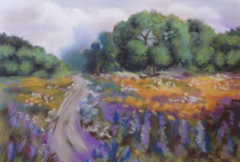 My floral landscape! Had so much fun painting this!