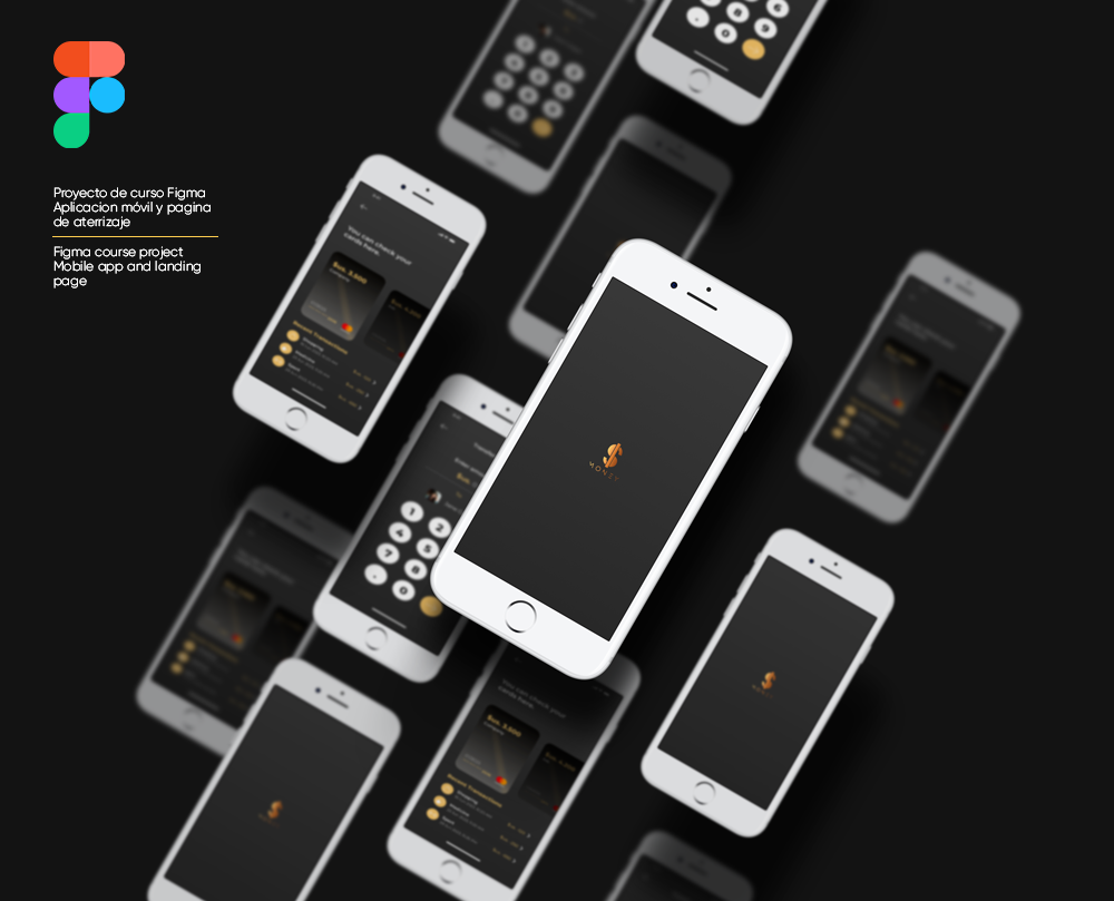 Proyecto de curso Figma Aplicacion móvil y pagina de aterrizaje -  Figma course