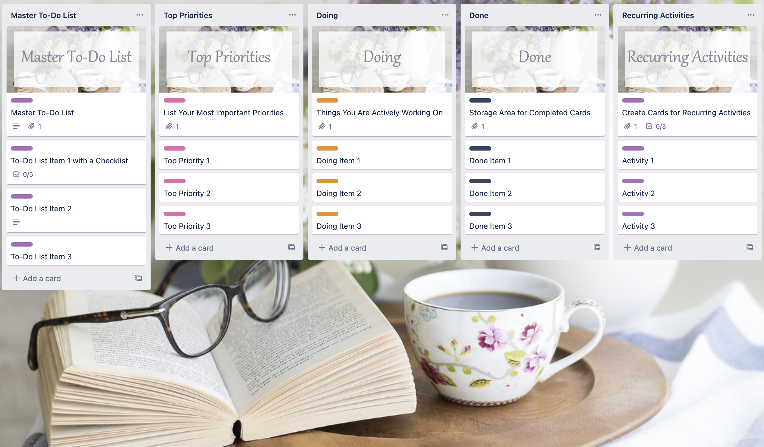 Photo of my Trello Board - student project
