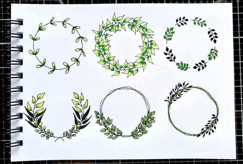 Leaves, wreaths etc.