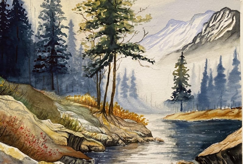 Imaginary Landscape in Watercolor