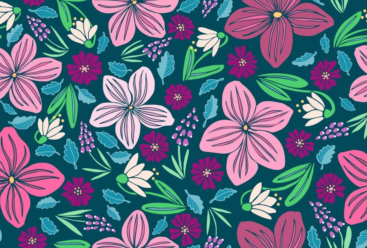 Floral Repeat - Early Spring Blooms - student project