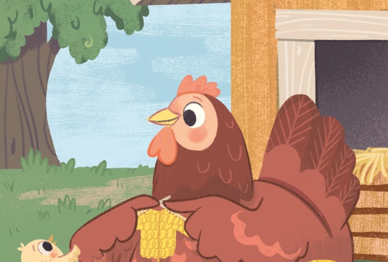 Chicken picture book illustration