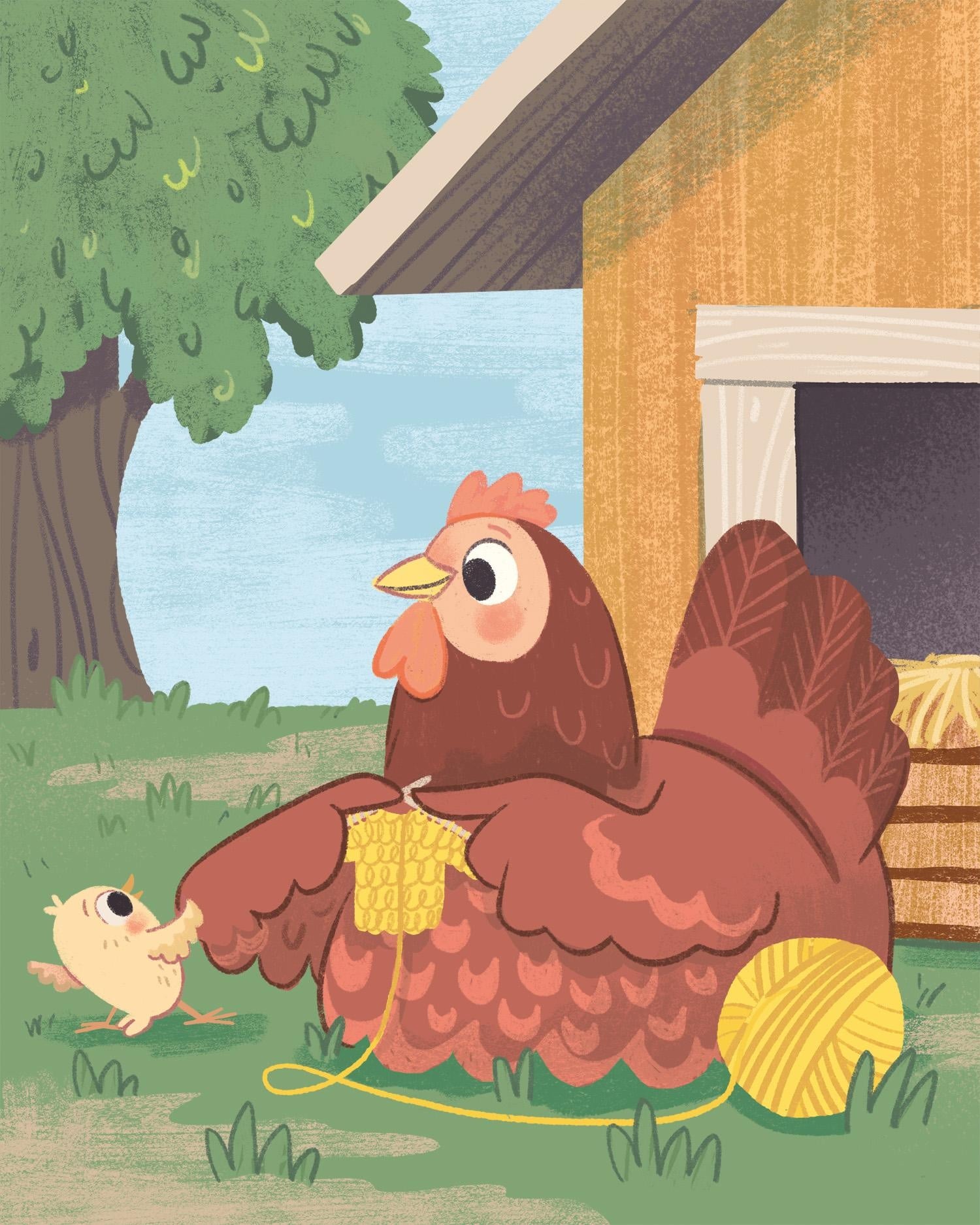 Chicken picture book illustration - student project