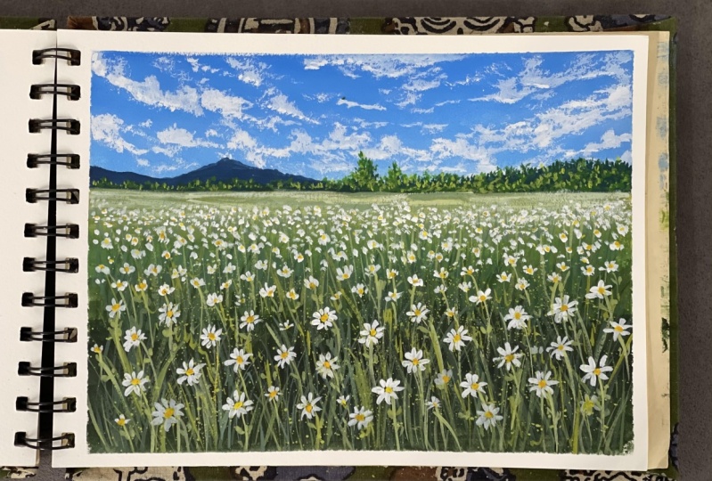 Spring inspired landscape in gouache by Payal