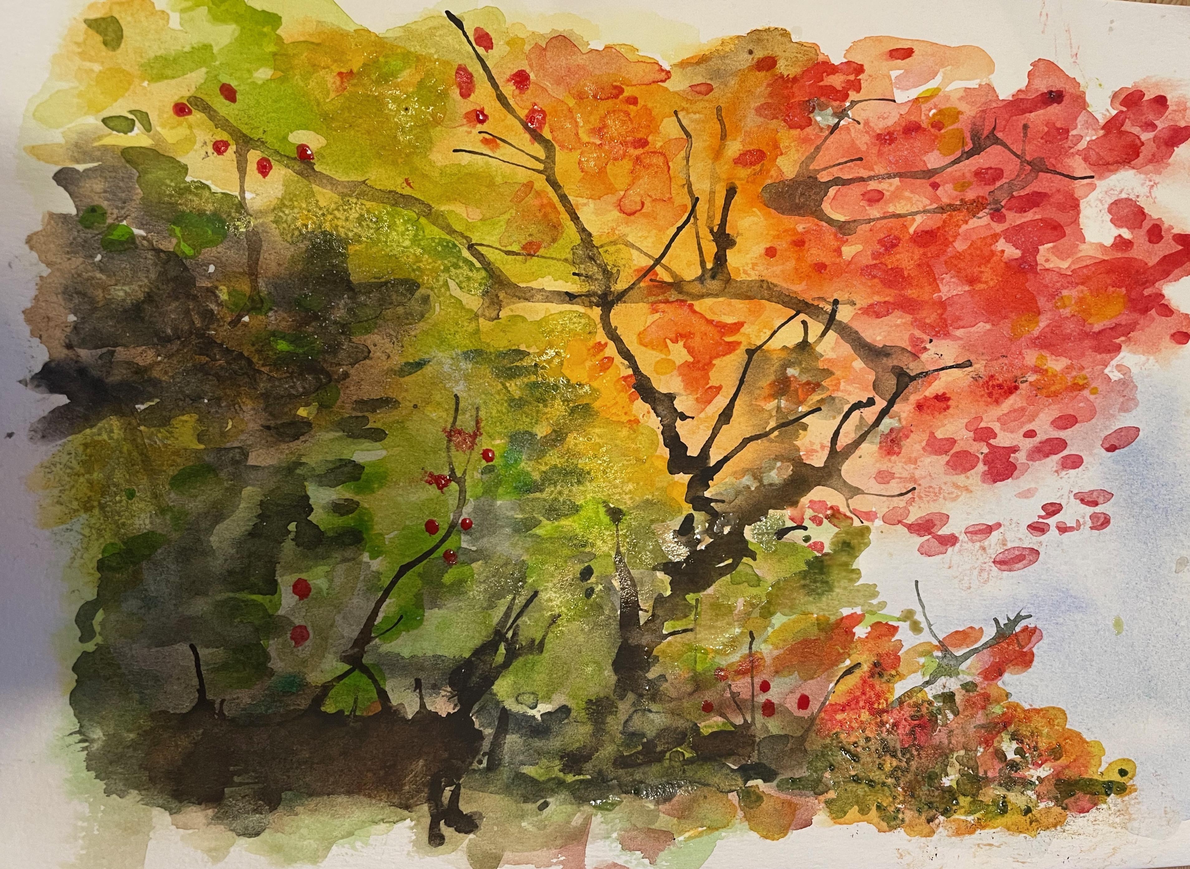 Autumn leaves and berries - student project