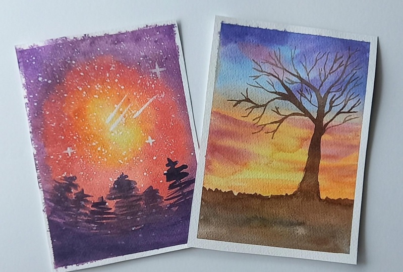 Technique of rewetting a watercolor