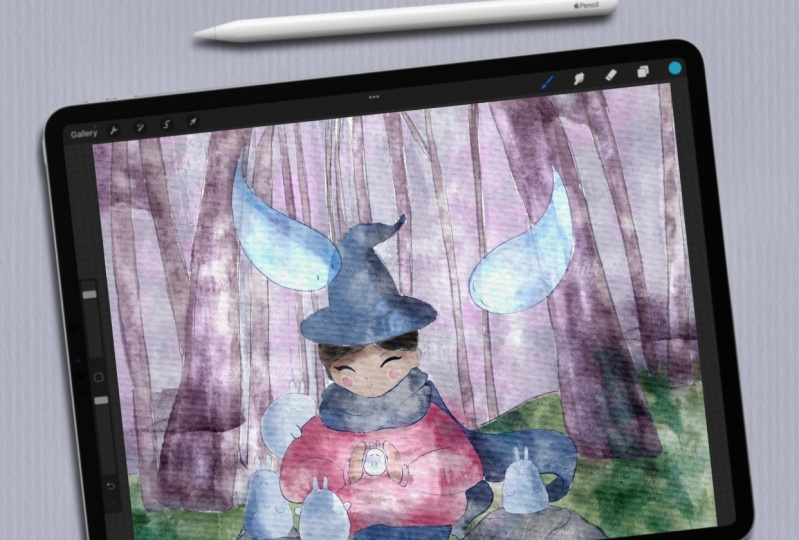 Magical Watercolor Scene