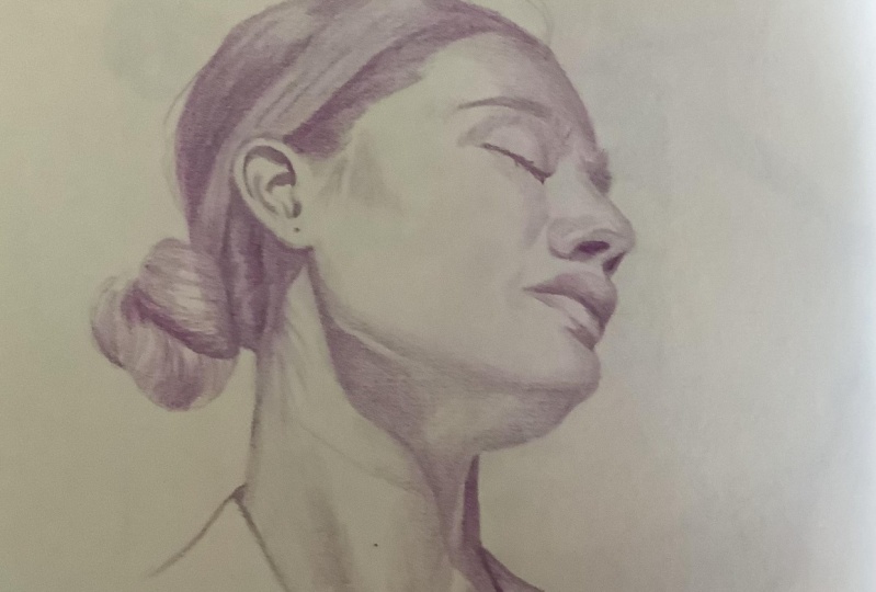 Coloured pencil portrait