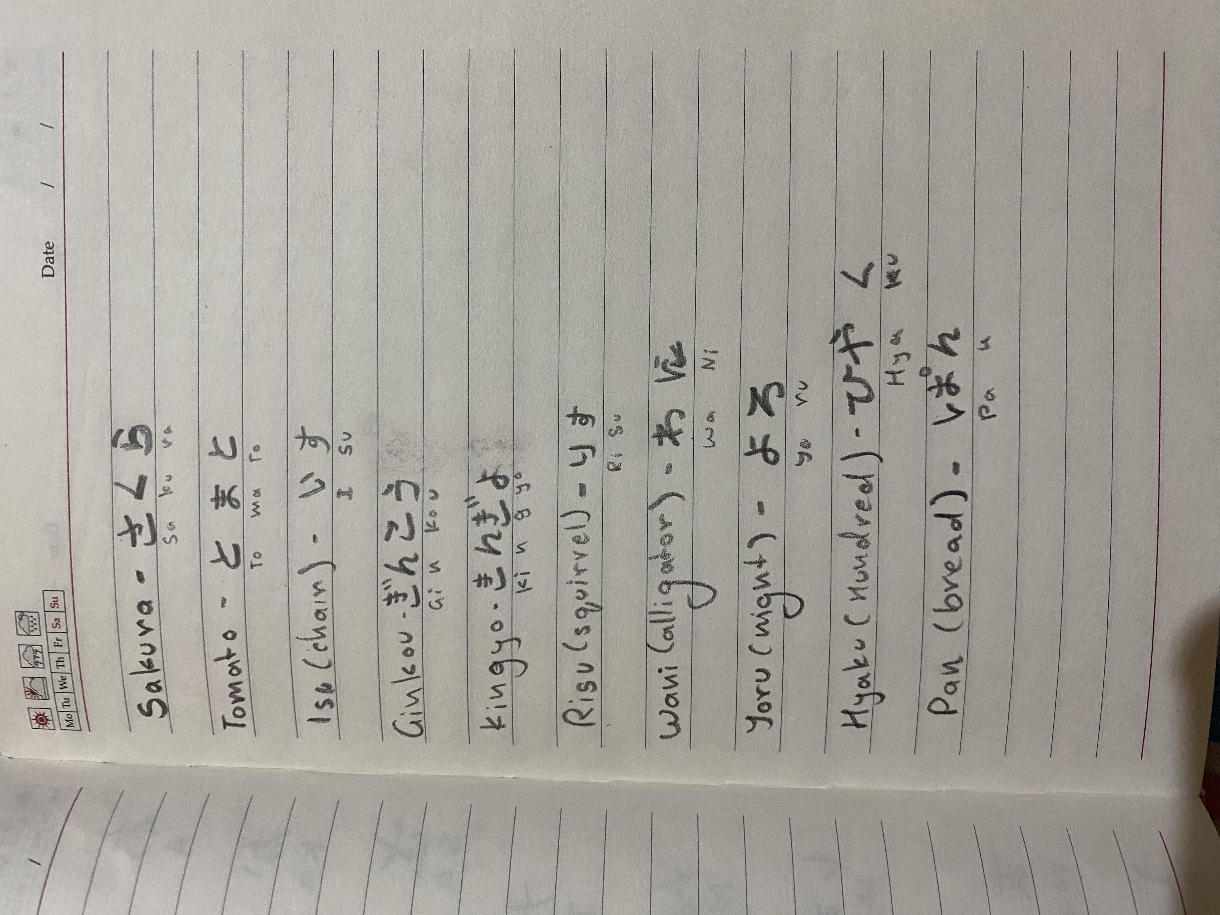 Basic Japanese writing - student project