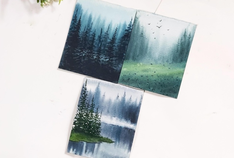 Misty pines