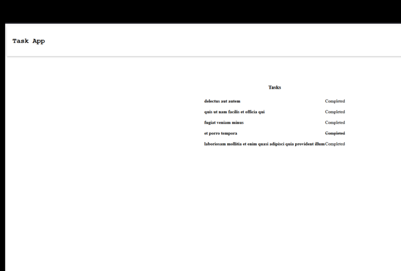 Task App single page web application