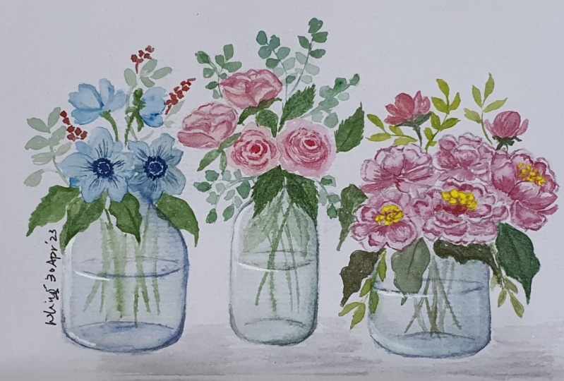 Florals in mini jars