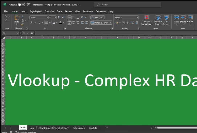Solved all data sets using Vlookup and Xlookup formulas