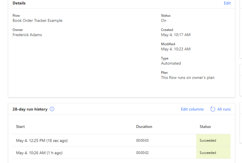 Book Order Tracking Example