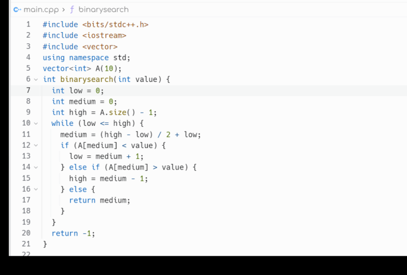 Simple binary search