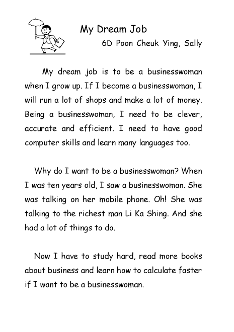 My dream job study notes - student project