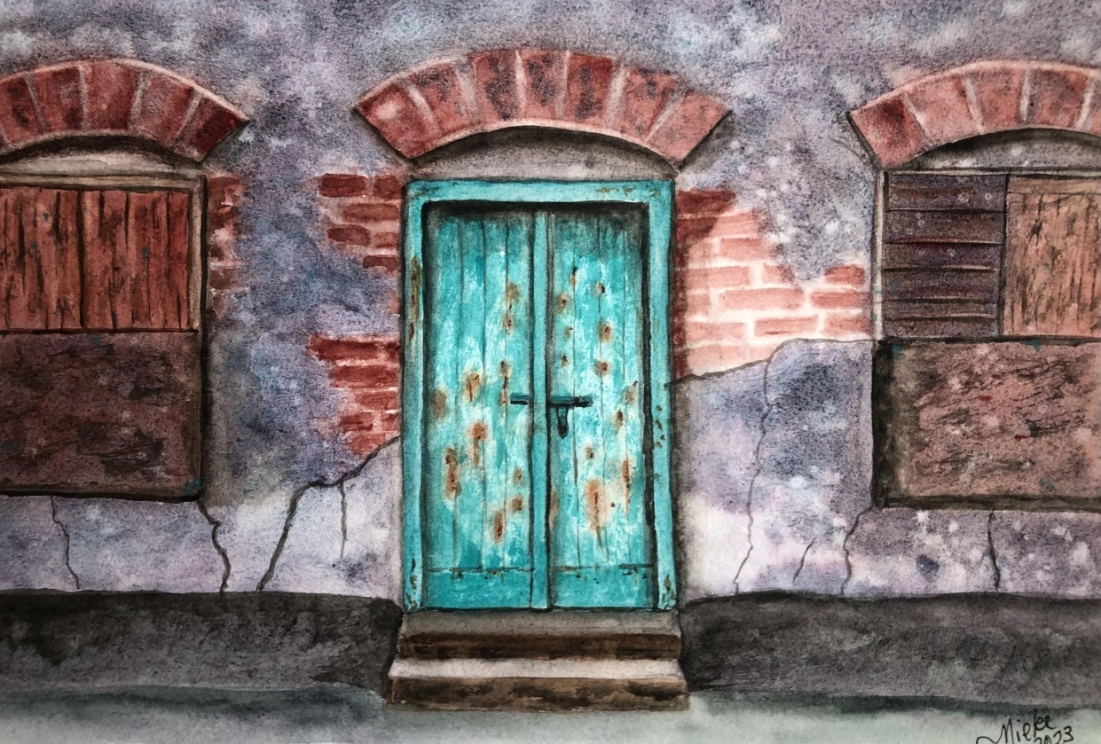 Granulating watercolour technique - student project