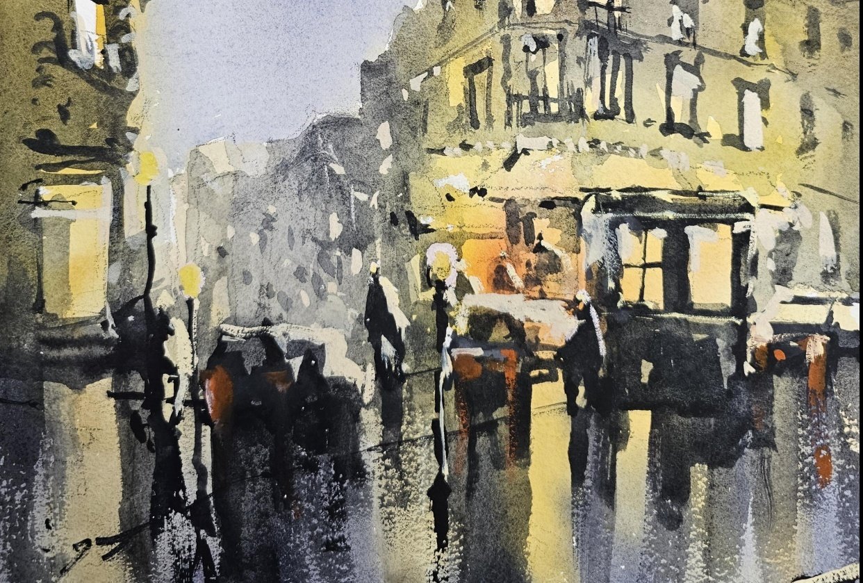 Mastering Loose Watercolour Painting: Night and Day Landscapes - student project