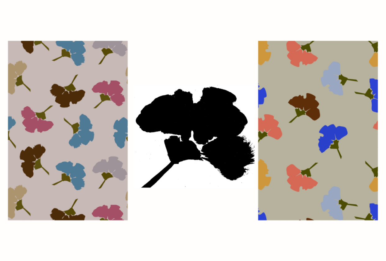 Ink & Brush Flower Two Ways - student project