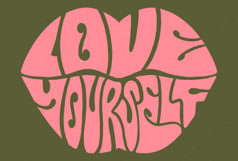 Retro Lips Love Yourself + Grow with the Flow